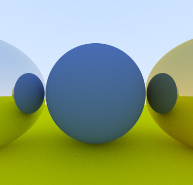 Ray traced spheres.